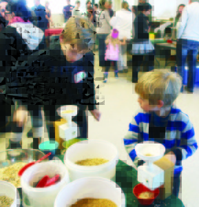 Zachary and Dexter Thomson of Mono got the chance to practise making granola at Friday's HFFA open house.