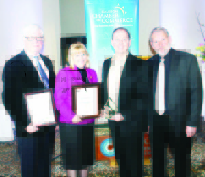 InerMotion Founder and President Jack MacDonnell accepted the Technology and innovation Award from MP David Tilson, MPP Sylvia Jones and Chamber Chair Warren Darnley.