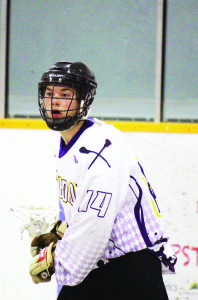 Colin Sinclair posted four points in the Jr. C Caledon Bandits' first win of the season Saturday, 13-5 over the Mimico Mountaineers. Photo by Jake Courtepatte