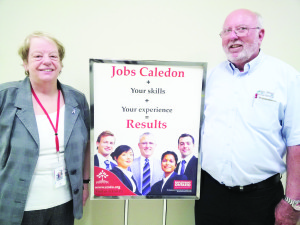 Jobs Caledon Employment Specialist Maureen Tymkow and Jim Dillon, training and employment specialist at 5th Wheel Training Institute.