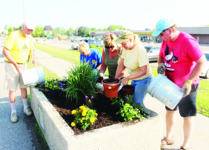PLANTS PLANTED IN BOLTON The planters along Queen Street in Bolton were a little more colourful after members of the local Rotary Club had done their recent work. Rotarians were out working on the various planter boxes. Seen here, hard at work, are Aldo Villanovich, Sherrin Palmateer, Pat Spiteri, Deb Forbes and Bruce Forbes. Photo by Bill Rea