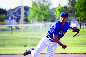 Nick Pettinaro got the start on the mound for the Bolton Brewers June 2 at North Hill Park, a 14-6 loss to the Leaside Leafs. Photo by Jake Courtepatte