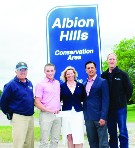 Mitch Ferris, sales representative with James Dick Construction, and Dino Ferri of Argo Developments also made contributions to the coming Canada Day celebrations at Albion Hills.