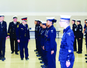 Chief Richard J. Beazley of the South Simcoe Police Service, was the Reviewing Officer Saturday at the Royal Canadian Sea Cadet Corps Crescent Annual Review.