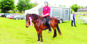The Gaited Horse Show was one of the attractions at the fair Saturday. Sydney Horas, of Onice Horse Farm in Albion, won in the Open Gaited Challenger of the Breeds class on Elvar, a 17-year-old Icelandic gelding.