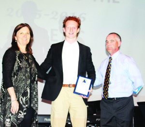 Patty Seravalle and John Horton made the presentation of the Spirit Award to Michael Straughan.