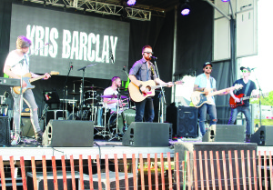 Kris Barclay and his band had the crowd jumping early Saturday evening.