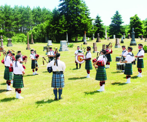 There was a good crowd out recently for the annual Scottish afternoon festivities at St. Andrew's Stone Church. The Sandhill Pipe Band were turned out to add to the atmosphere of the occasion. Photos by Bill Rea