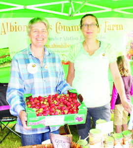 Representatives of the Albion Hills Community Farm were offering information on the programs there. Farm General Manager Amanda Stibrany and Petra Meijer of the board of directors were helping to run the booth.