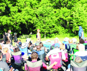 CROWD OUT FOR THE BARD There was a good crowd out Tuesday night at Dick's Dam Park in Bolton for the opening night of A Midsummer Night's Dream, the annual presentation of Humber River Shakespeare. Up coming performances are tonight (Thursday) at Schomberg Fairgrounds, Friday at the LINK in Georgina, Saturday at Tasca Park in Nobleton, July 10 and 12 at the McMichael Canadian Art Collection in Kleinburg, July 13 at the Bradford Public Library and Cultural Centre, July 14 at Alton Mill Arts Centre, July 15, 16 and 17 at Town Park in Aurora, July 19 and 20 at Newmarket Riverwalk Commons, July 21, 22 and 23 at Thornlodge Park in Mississauga, July 24, 29, 30 and 31 at Montgomery's Inn in Etobicoke, July 26 at Etienne Brulé Park in Etobicoke and July 27 and 28 at the Old Mill in Toronto. All performances start at 7 p.m., are family friendly and offered free of charge, but donations are gratefully accepted. The suggested donation is $20.