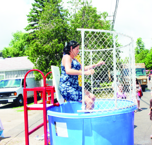 There are some added duties that come with holding elected office, like doing a shift in the dunk tank at community events. Councillor Johanna Downey did just that Saturday at the Cheltenham Day festivities. The weather was a little threatening, but that didn't dampen the mood much.
