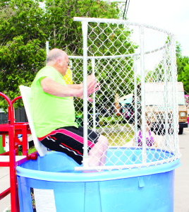 Mayor Allan Thompson made quite a splash at the dunk tank. He was among several local celebrities who got the chance to take a quick dip.