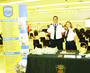 Caledon's Chief Fire Prevention Officer Dave Pelayo and Public Education Officer Gillian Boyd had some useful safety information to hand out.