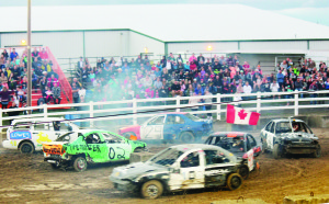 As usual, the Demolition Derby attracted a large crowd Saturday night.