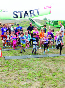 There were a lot of enthused participants out Saturday for the fifth annual Caledon Pit Run, hosted jointly by Lafarge and Aecon. The event was held as a fundraiser for Caledon Central Public School. These youngsters were starting off on the one-kilometre event. Photos by Bill Rea