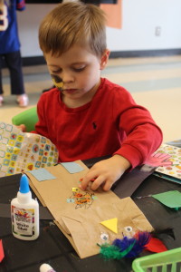 There were areas for crafts at Falfest. Leonardo Orofianna, 3, of Caledon East was working on his creation.