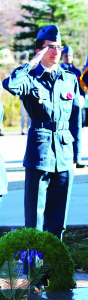 Flight Sergeant Nicholas Romeo of the Royal Canadian Air Cadets Snowy Owl Squadron laid a wreath on behalf of the Canadian Armed Forces.