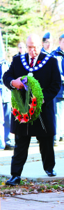 Mayor Allan Thompson laid a wreath on behalf of the Town.