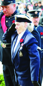 Forks of the Credit resident Alice McMahon laid a wreath on behalf of the Women's Royal Canadian Navy Service.