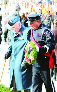 Palgrave area resident John Gregory served with the Royal Canadian Air Force 424 Squadron. He laid a wreath on behalf of his comrades.
