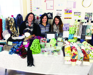 Linda Gilbert of Mississauga was flanked by her sister Lucie and her daughter Justine Feltham as they were selling a selection of knitted and crocheted items. All proceeds from their sales were to go to ALS Ontario. Photos by Bill Rea