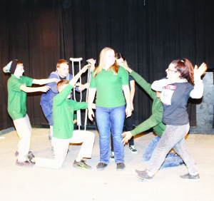 These theatre arts students were putting on some performances of their own.