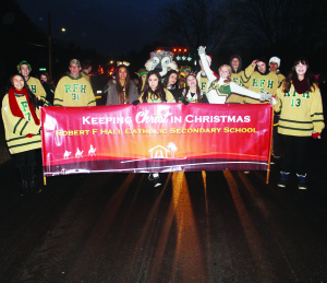 Robert F. Hall Catholic Secondary School was well represented by this group in the parade.