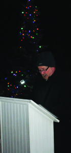 Hospice volunteer and School Trustee Stan Cameron read the list of names of those who were being remembered.