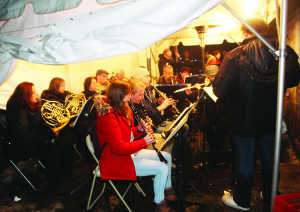Members of the Caledon Concert Band, under the direction of Robert Kinnear, accompanied Saturday's Fire Sculpture event.