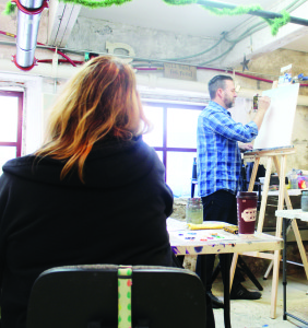 Artist Mark Grice put on a painting workshop Sunday. Photos by Bill Re