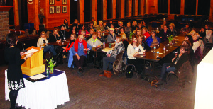 There were about 50 women on hand for the first meeting last Wednesday of the Caledon chapter of 100 Women Who Care at Caledon Ski Club. They heard from representatives of three charities, and voted to give the evening's proceeds to Caledon Meals on Wheels. Photo by Bill Rea