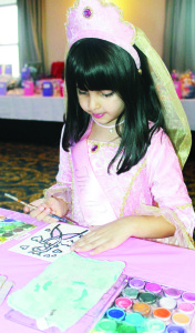 Faith Spencer, 6, of Brampton, was painting a creation.