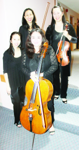 ENSEMBLE PERFORMED AT CHAMBER CONCERT The latest performance in the Caledon Chamber Concerts series featured the Ensemble Made in Canada. The Ensemble consisted of Angela Park on piano, Rachel Mercer on cello, Elissa Lee on violin and Sharon Wei on viola. The program included works by Mozart and Brahms. Photo by Bill Rea
