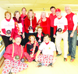 Bowling for Kids Sake in Bolton Big Brothers Big Sisters of Peel hosted their annual Tim Hortons Bowl for Kids Sake at Skyview Lanes in Bolton recently. The is part of the largest fundraising event of the year for the agency. The Matson Marauders of Cedar Mills had enough participants out recently to put together two teams, and they won the award for being the Best Dressed Team. The joint team consisted of (front) Hank Vanvugt, Liz Carter, Janet Clark, Derek Clark, (standing) Janet Muir, Karen Peirce, Ian Carter, Wilma Clarke, Darlene Vanvugt, Mike Cauthier, Steve Dranitsaris and James Clarke.