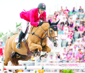 Yann Candele and Showgirl, owned by The Watermark Group, represented Canada at the 2014 Alltech FEI World Equestrian Games in Normandy, France, and led Canada to a team gold medal at the 2015 Pan American Games in front of a home crowd in Palgrave. Photo by Starting Gate Communications