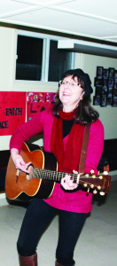 Laurie Oakley of Bolton was on hand to provide the guitar music for a sing-along. Photos by Bill Rea