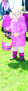 Abby Kurtes, 2, of Mississauga collected lots of Easter eggs.
