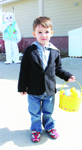 James Byrne, 3, of Brampton had a basket filled with eggs at the end of the Easter Egg Hunt.