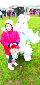 The Easter bunny was on hand to make sure everyone was having a good time, including Sofia Arruda, 5.